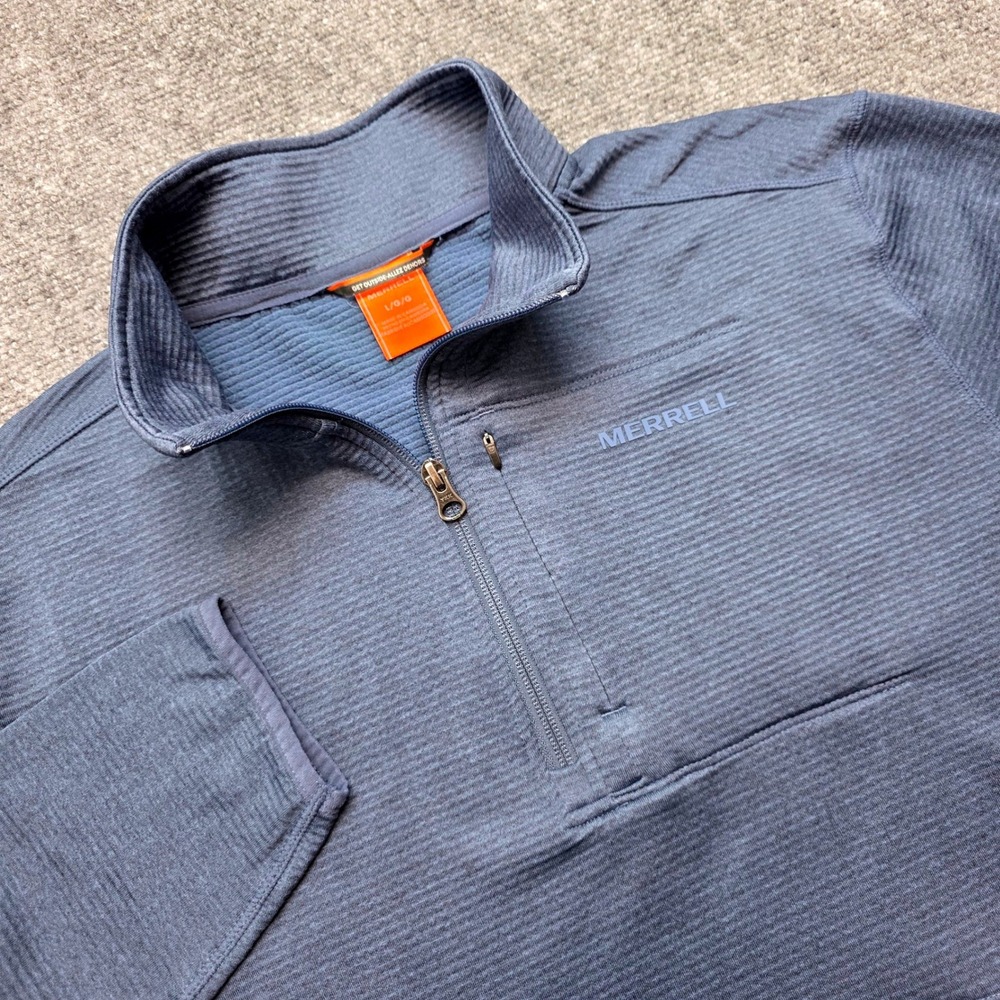 Merrell Grid Fleece 1/4 Zip Pullover Men's Large Hike Camp Travel Sweatshirt